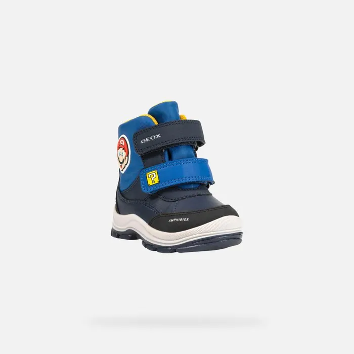 Geox MidCalf Boots FLANFIL ABX BABY NavyRoyal Nintendo 8211 Supermario Navyroyal 8211 Kids