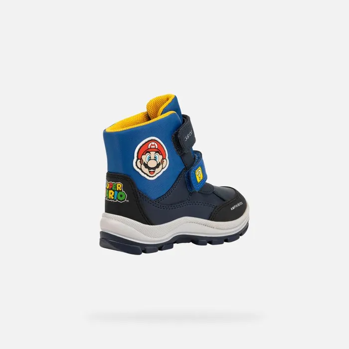 Geox MidCalf Boots FLANFIL ABX BABY NavyRoyal Nintendo 8211 Supermario Navyroyal 8211 Kids