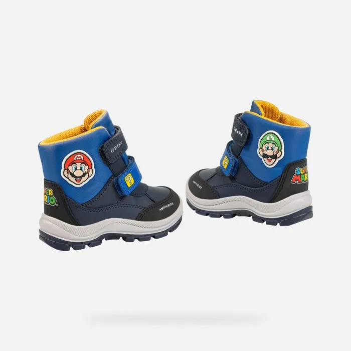 Geox MidCalf Boots FLANFIL ABX BABY NavyRoyal Nintendo 8211 Supermario Navyroyal 8211 Kids