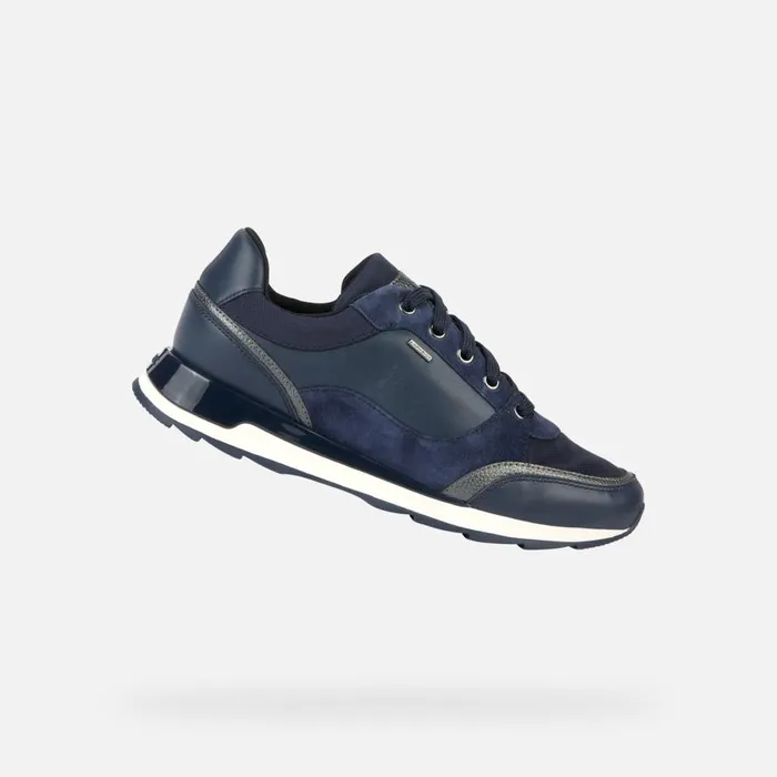 Geox Sneakers NEW ANEKO B ABX B Waterproof Shoes Denim Woman Geox Dark Jeans 8211 Woman