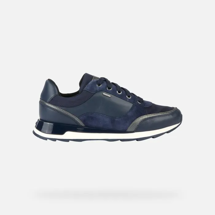 Geox Sneakers NEW ANEKO B ABX B Waterproof Shoes Denim Woman Geox Dark Jeans 8211 Woman