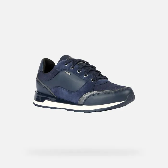 Geox Sneakers NEW ANEKO B ABX B Waterproof Shoes Denim Woman Geox Dark Jeans 8211 Woman