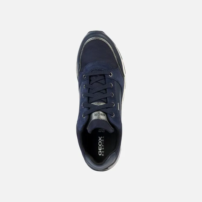 Geox Sneakers NEW ANEKO B ABX B Waterproof Shoes Denim Woman Geox Dark Jeans 8211 Woman