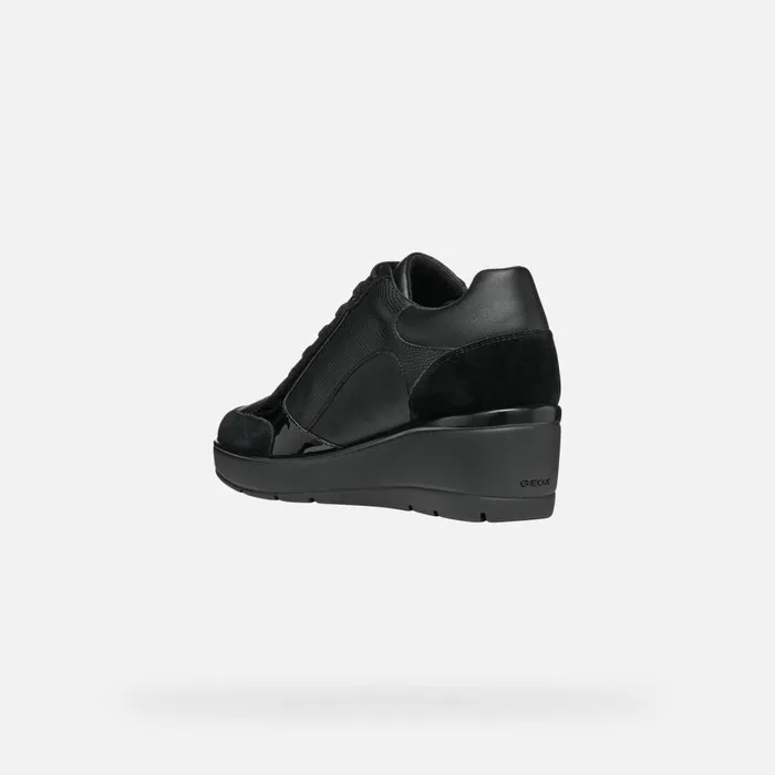 Geox Wedges ILDE C Wedge Sneakers Black Woman Geox Black 8211 Woman