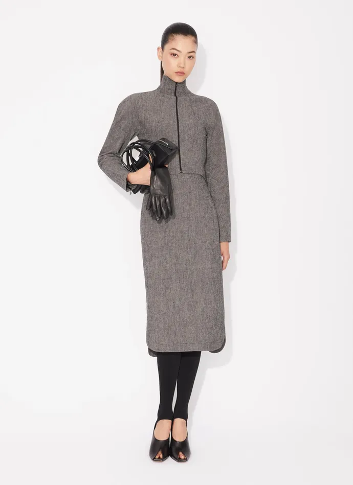 Gray HIGHNECK CROPPED JACKET Women Alaa Coats and Jackets