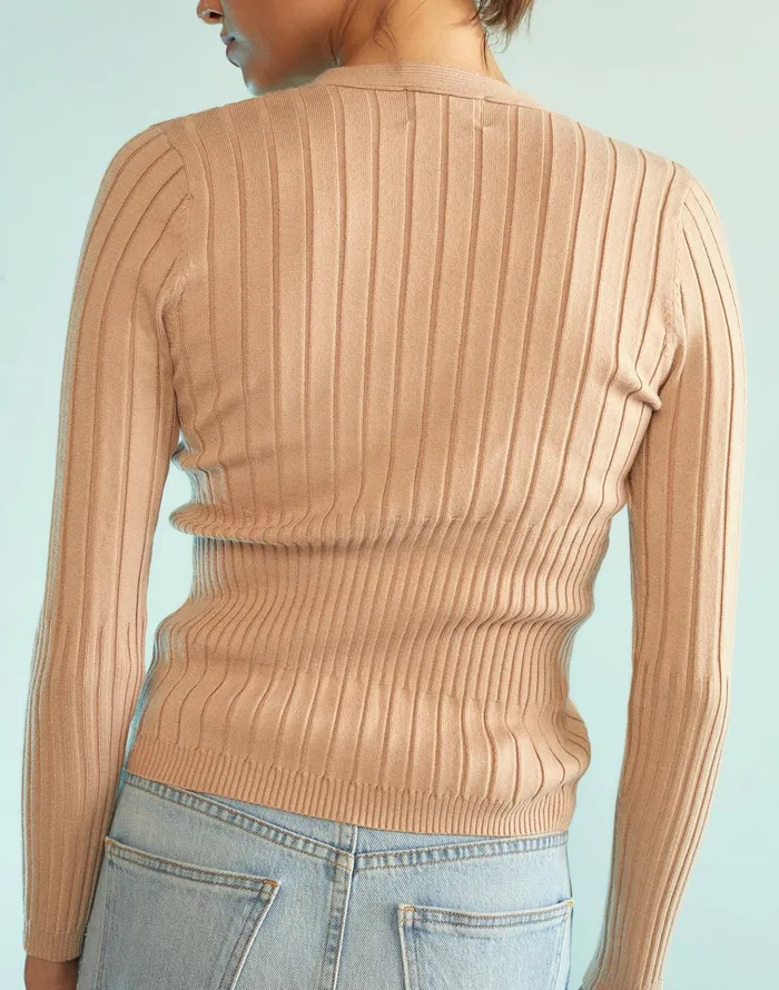 Hailey Knit Cardigan 8211 Camel Women Cynthia Rowley Tops
