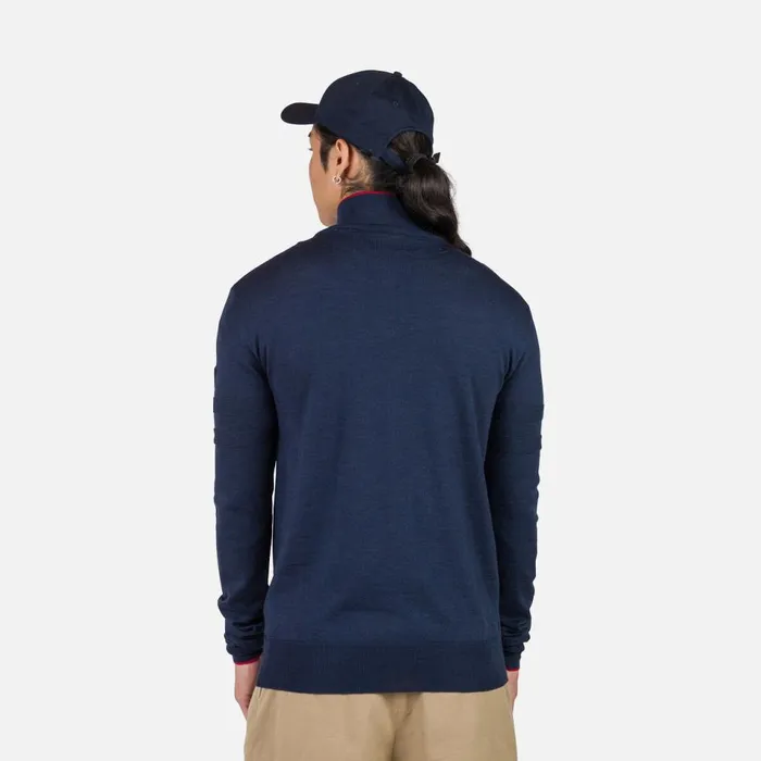 Herren Sweatshirts Und Pullover Rossignol Gestreifter Herrenstrickpullover Mit Halblangem Reiverschluss Darknavy715