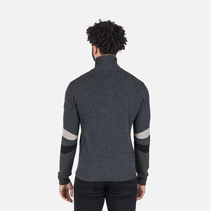 Herren Sweatshirts Und Pullover Rossignol Herrenstrickpullover Mit Halblangem Reiverschluss Signature Onyxgrey