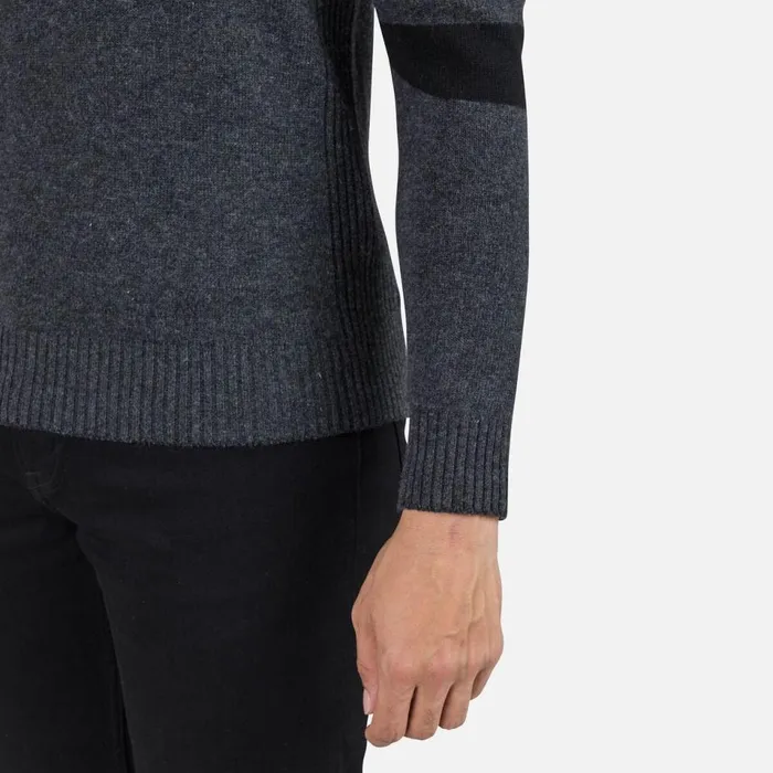 Herren Sweatshirts Und Pullover Rossignol Herrenstrickpullover Mit Halblangem Reiverschluss Signature Onyxgrey
