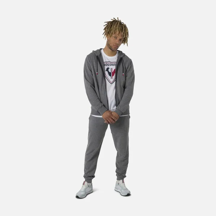 Herren Sweatshirts Und Pullover Rossignol Herrensweatshirt Mit Kapuze Logo Und Durchgehendem Reiverschluss Heathergrey280