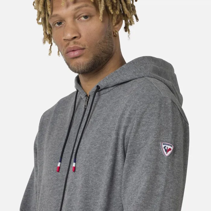 Herren Sweatshirts Und Pullover Rossignol Herrensweatshirt Mit Kapuze Logo Und Durchgehendem Reiverschluss Heathergrey280