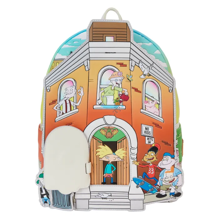 Hey Arnold Sunset Arms Boarding House Mini Backpack Unisex Loungefly Bags and Wallets