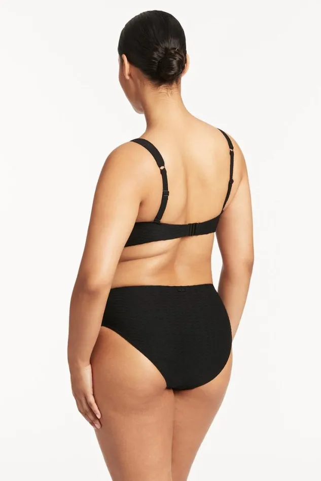 Honeycomb Mid Bikini Pant Honeycomb Black Women Sea Level Bottoms