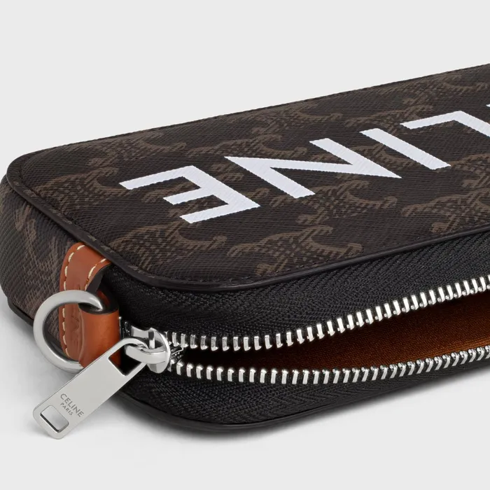 Horizontal Pouch In Triomphe Canvas With Celine Print Tan Men CELINE TECH ACCESSORIES Horizontal Pouch In Triomphe Canvas With Celine Print Tan Men CELINE TECH ACCESSORIES