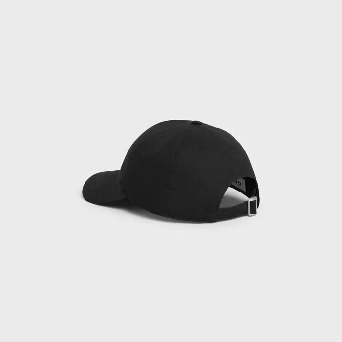 Initial Baseball Cap In Cotton Black Men CELINE HATS AND SOFT ACCESSORIES