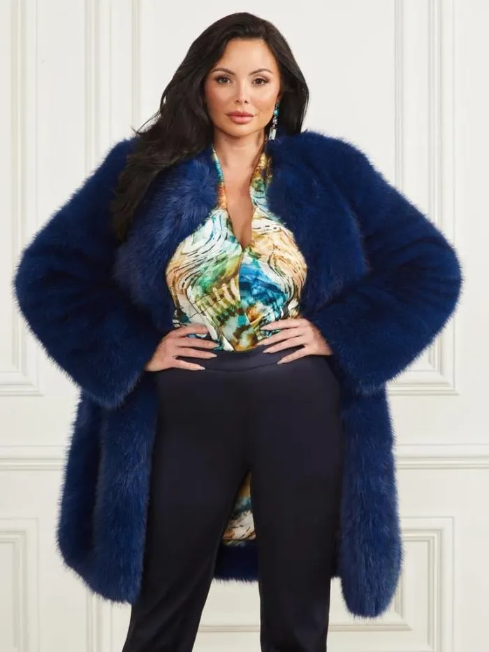 Jackets Women Marciano Amelie FauxFur Coat Still Night Multi Jackets Women Marciano Amelie FauxFur Coat Still Night Multi