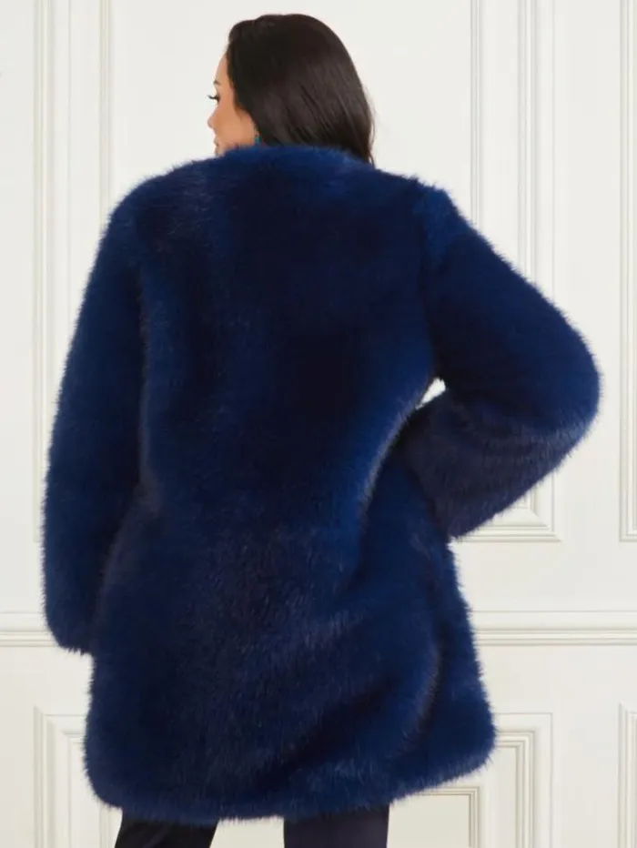 Jackets Women Marciano Amelie FauxFur Coat Still Night Multi Jackets Women Marciano Amelie FauxFur Coat Still Night Multi