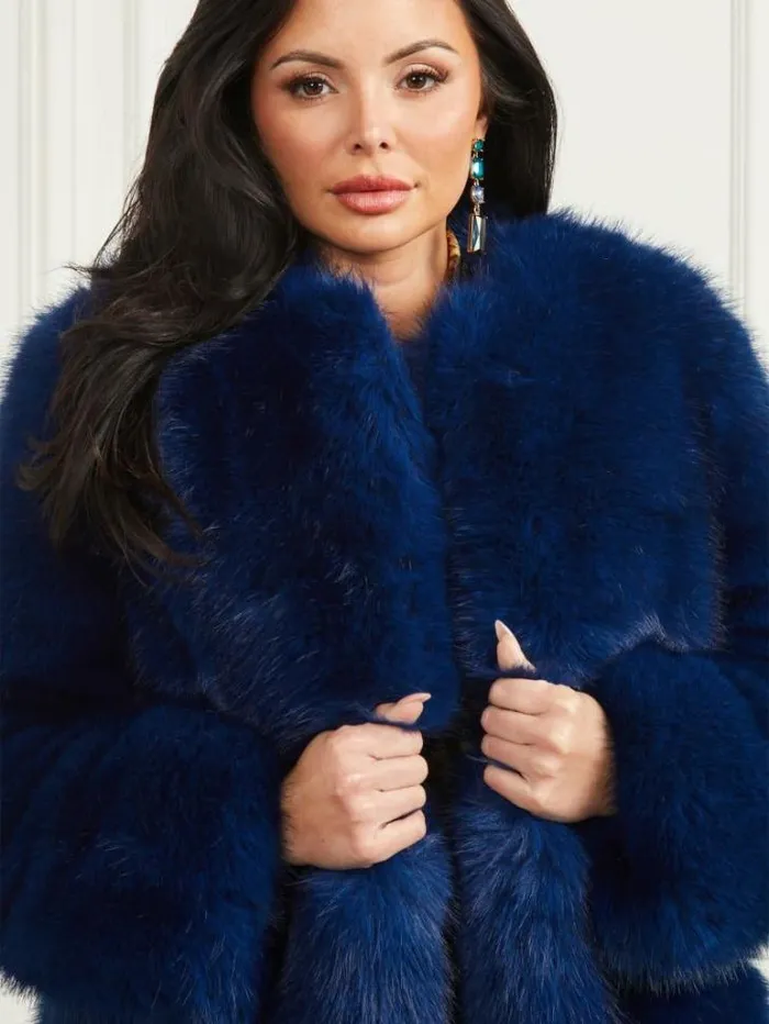 Jackets Women Marciano Amelie FauxFur Coat Still Night Multi Jackets Women Marciano Amelie FauxFur Coat Still Night Multi