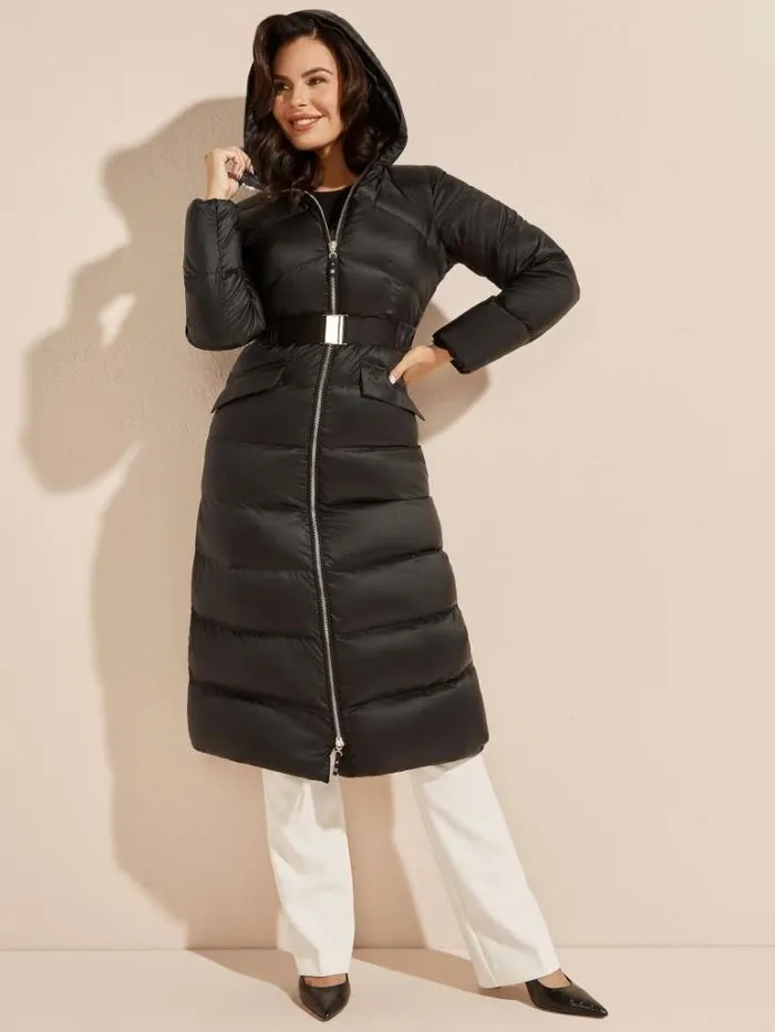 Jackets Women Marciano Elin Longline Down Jacket Black Jackets Women Marciano Elin Longline Down Jacket Black