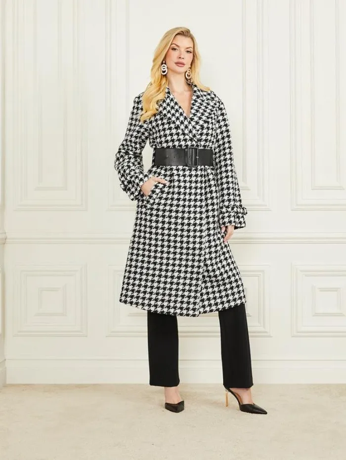 Jackets Women Marciano Natasha WoolBlend Coat Pied De Poule Blackwhite