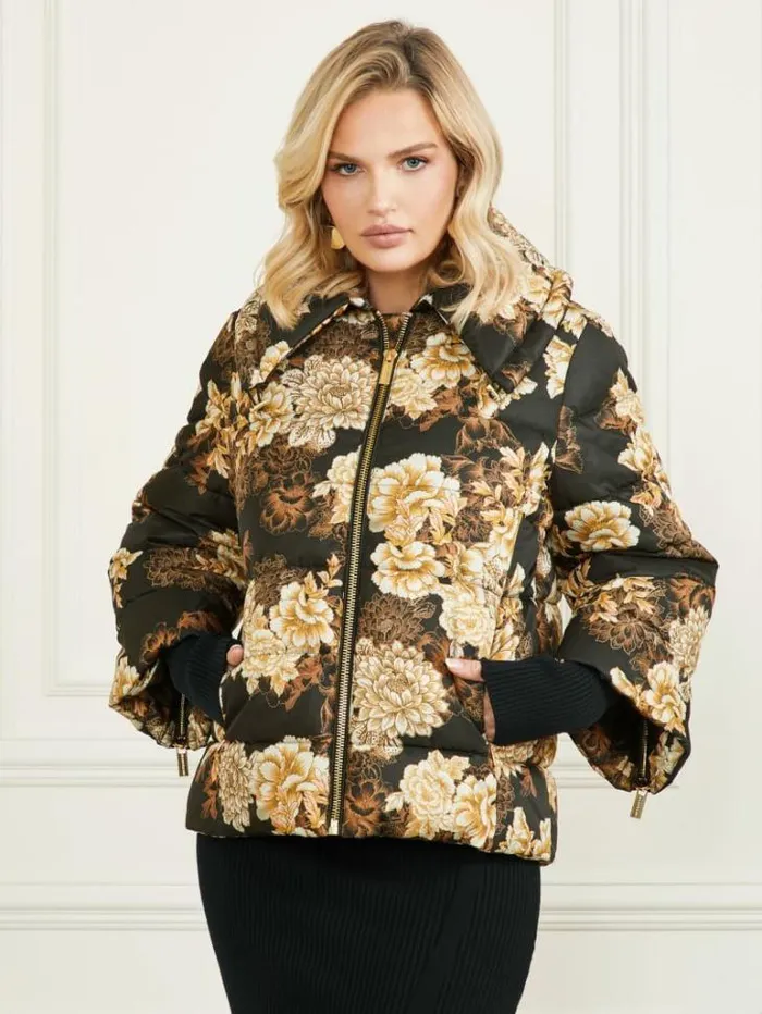Jackets Women Marciano Sharon Puffer Jacket After Dark Floral Print