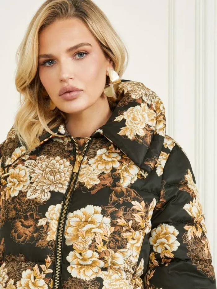 Jackets Women Marciano Sharon Puffer Jacket After Dark Floral Print Jackets Women Marciano Sharon Puffer Jacket After Dark Floral Print