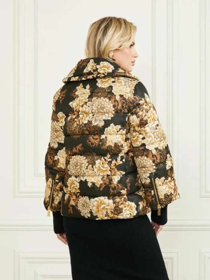 Jackets Women Marciano Sharon Puffer Jacket After Dark Floral Print Jackets Women Marciano Sharon Puffer Jacket After Dark Floral Print