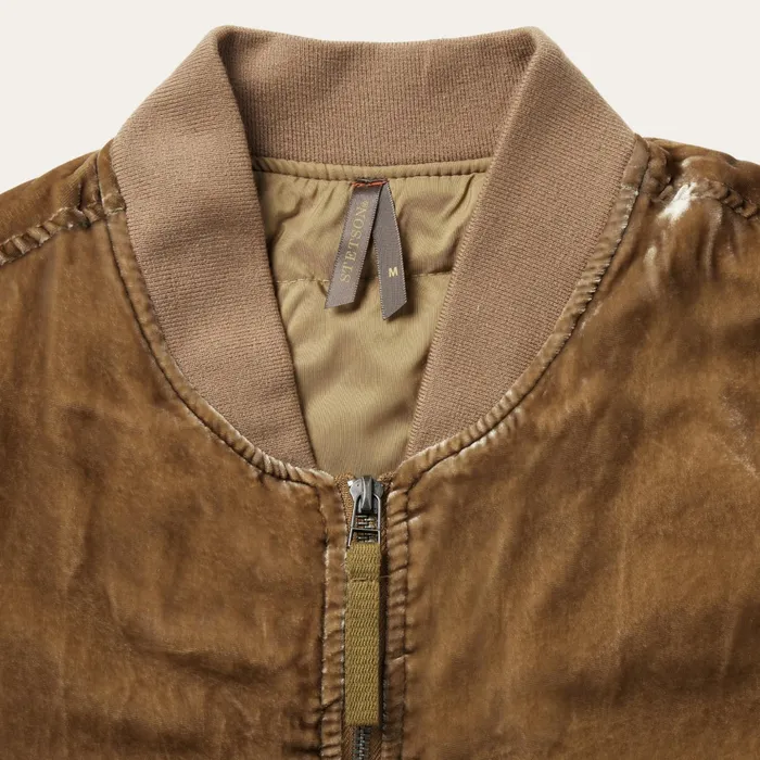 Jackets Women Stetson Embroidered Velvet Bomber Jacket Copper