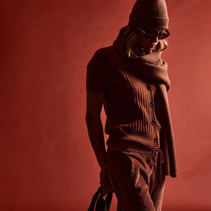 James Perse Hats Solid Cashmere Beanie Goji 8211 Women