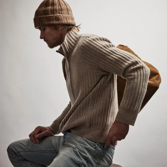 James Perse JacketsOuterwear Recycled Cashmere Cardigan Coyote 8211 Men