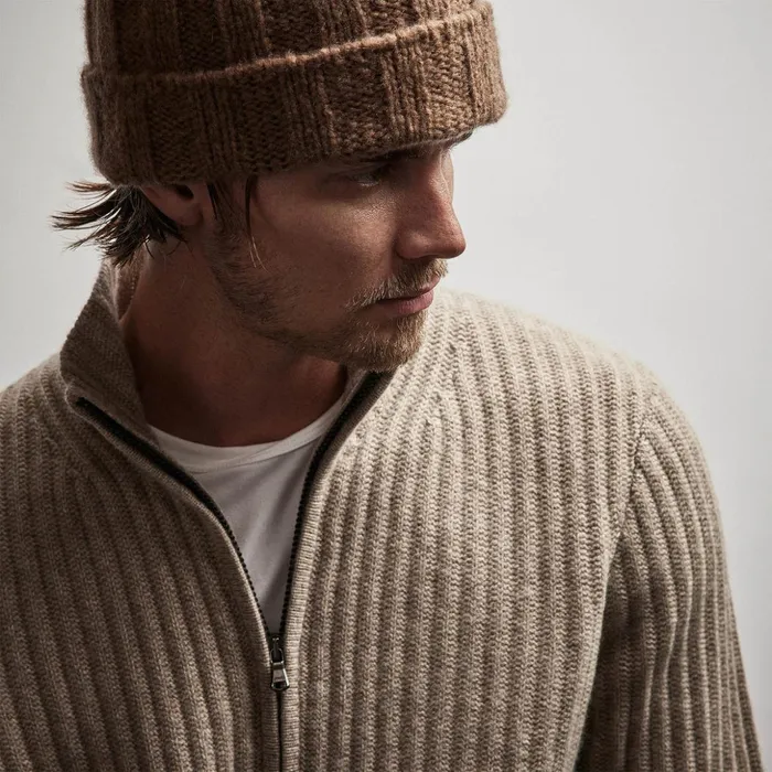 James Perse JacketsOuterwear Recycled Cashmere Cardigan Coyote 8211 Men