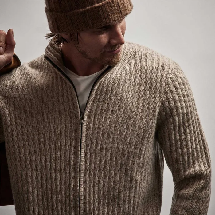 James Perse JacketsOuterwear Recycled Cashmere Cardigan Coyote 8211 Men