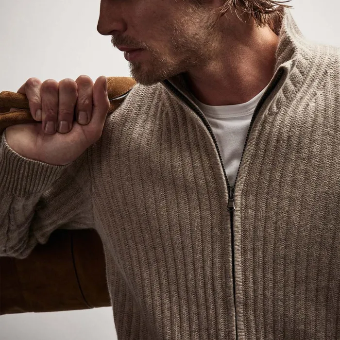 James Perse JacketsOuterwear Recycled Cashmere Cardigan Coyote 8211 Men