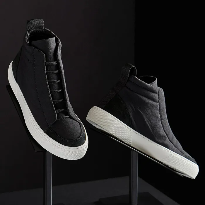 James Perse LaceUps WomenSINGLEQUOTEADDEDs Solstice High Top Skate Sneaker Blackblack 8211 Women