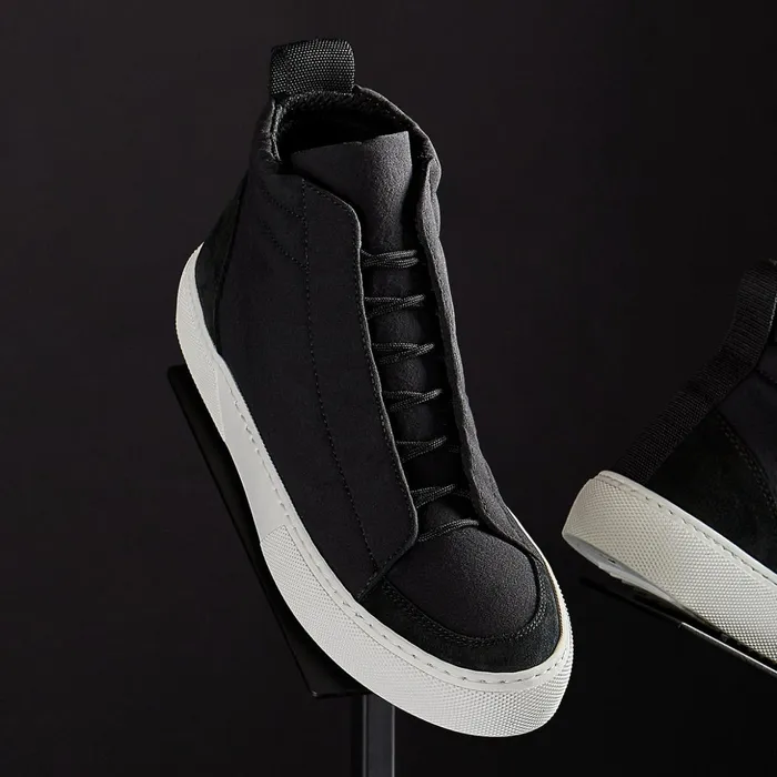 James Perse LaceUps WomenSINGLEQUOTEADDEDs Solstice High Top Skate Sneaker Blackblack 8211 Women