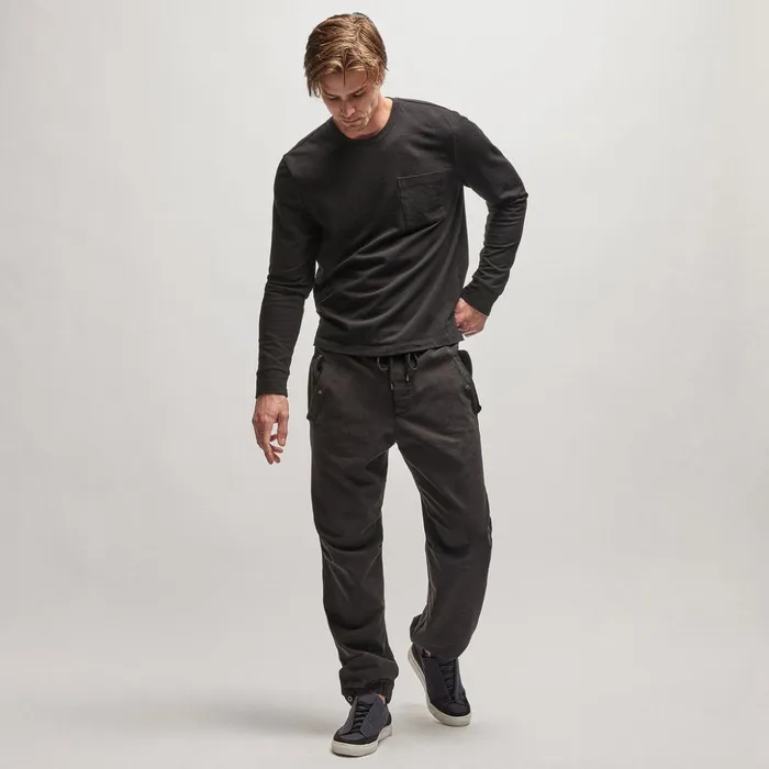 James Perse PantsDenim Cotton Terry Flight Pant Black 8211 Men