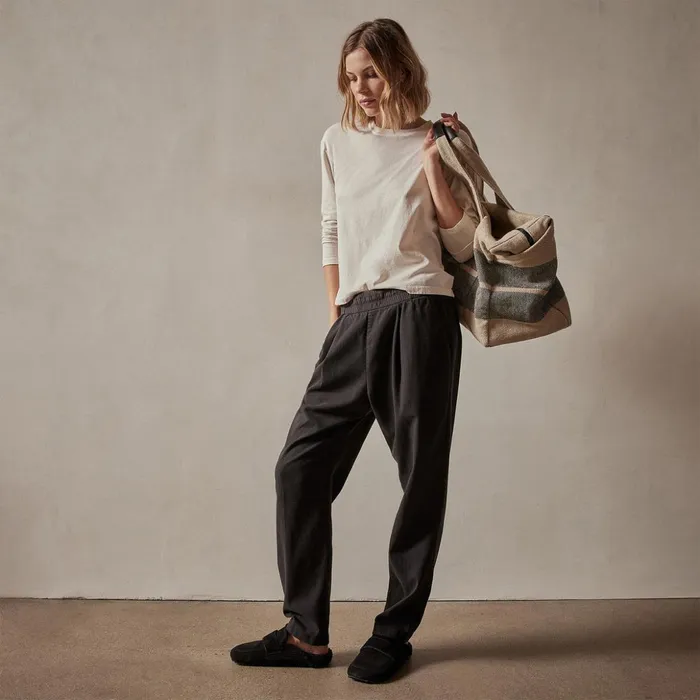James Perse PantsDenim Single Pleat Relaxed Pant Black 8211 Women