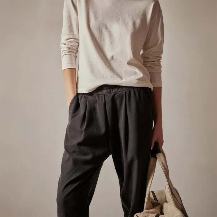 James Perse PantsDenim Single Pleat Relaxed Pant Black 8211 Women