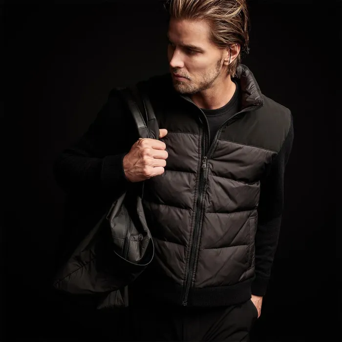 James Perse Performance Jackets Luxury Down Front Zip Sweater Black 8211 Men
