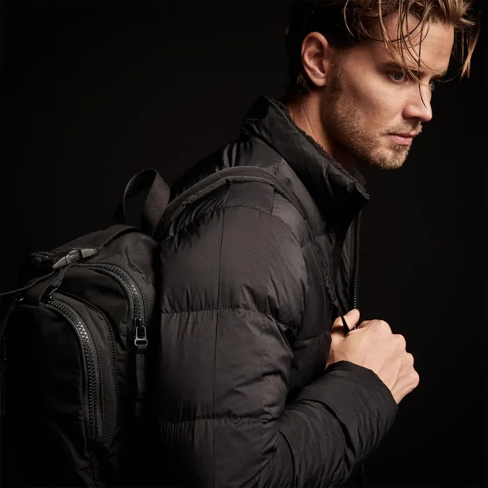 James Perse Performance Jackets Side Stripe Puffer Jacket Blackblack 8211 Men