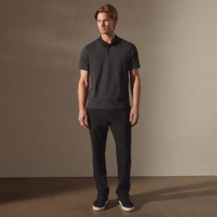 James Perse PolosNovelty Tops Clean Finish Jersey Polo Magmablack 8211 Men