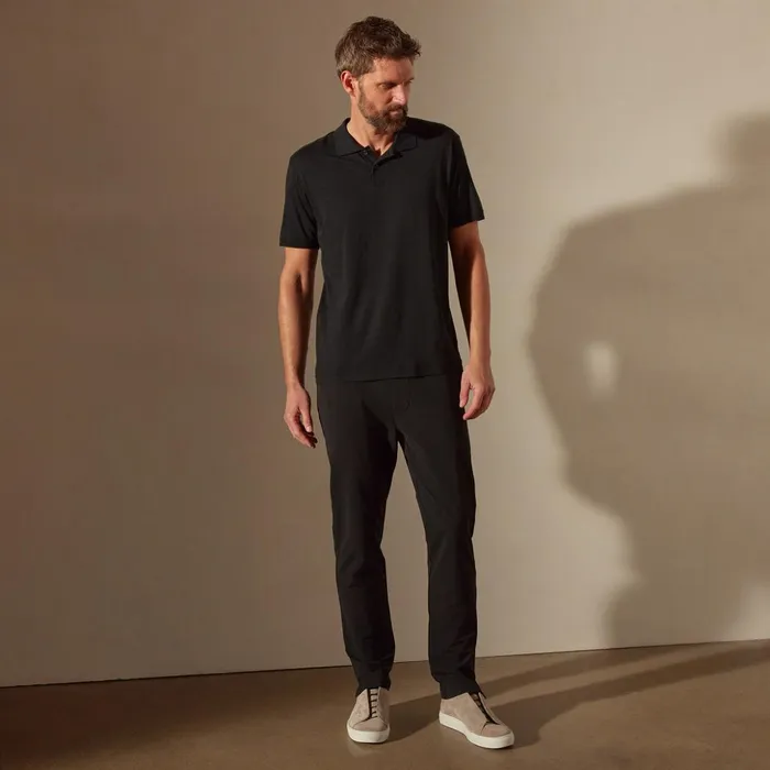James Perse PolosNovelty Tops Luxe Lotus Jersey Polo Black 8211 Men