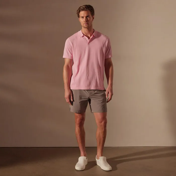 James Perse PolosNovelty Tops San Jacinto Knit Polo Peony 8211 Men