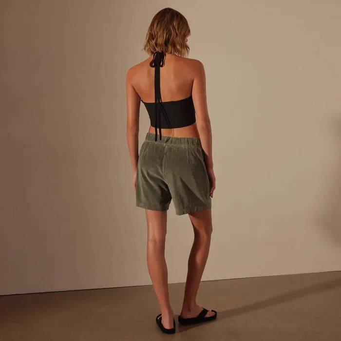 James Perse Shorts Lightweight Wide Cord Short Palm Pigment 8211 Women