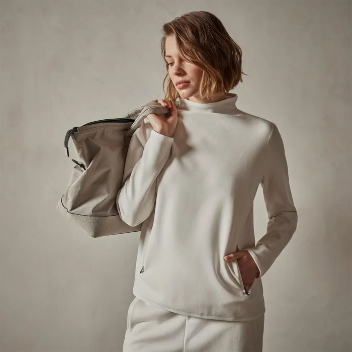 James Perse Sweat TopsBottoms Long Sleeve Polar Fleece Turtleneck Talc 8211 Women James Perse Sweat TopsBottoms Long Sleeve Polar Fleece Turtleneck Talc 8211 Women