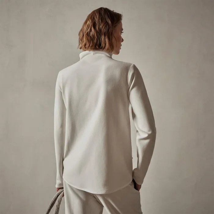 James Perse Sweat TopsBottoms Long Sleeve Polar Fleece Turtleneck Talc 8211 Women