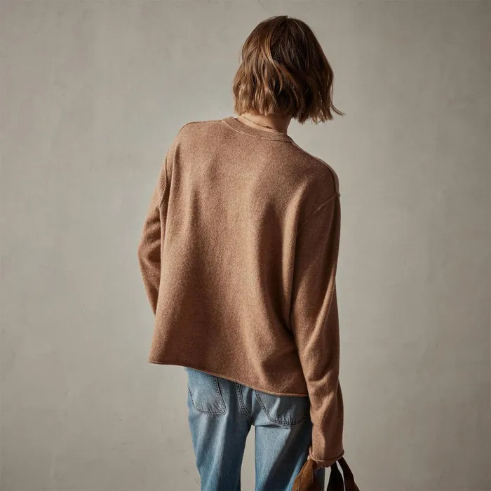 James Perse Sweaters Cashmere Boxy Crew Caramel 8211 Women