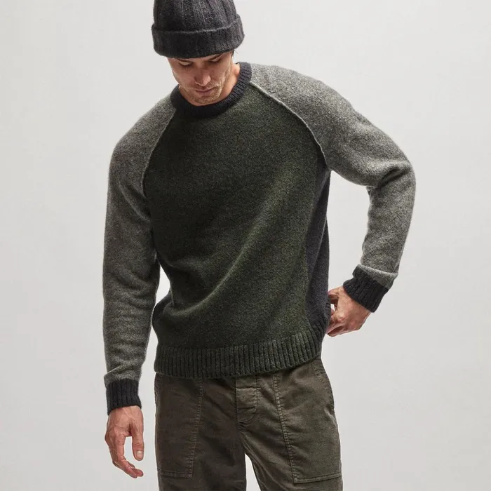 James Perse Sweaters Cashmere Raglan Sweater Shamrockthunderblack 8211 Men