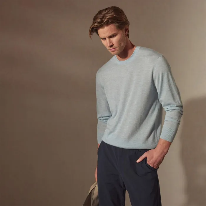 James Perse Sweaters Featherweight Cashmere Crew Open Sky 8211 Men