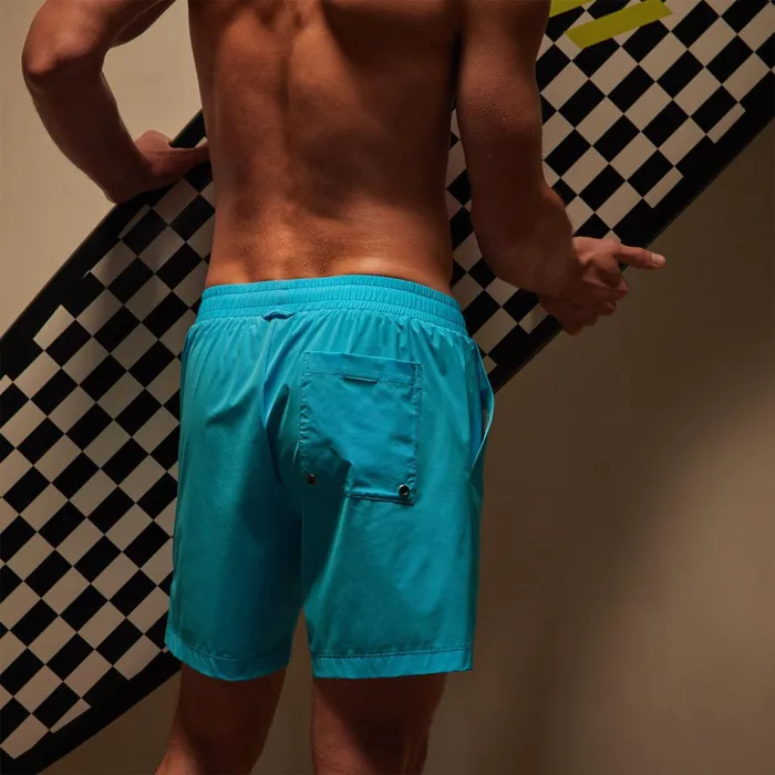 James Perse Swimwear Split Hem Boardshort Blue Lagoon 8211 Men